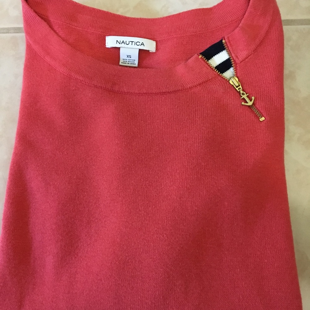 Coral Anchor Nautica Sweater | 1/4 Length Sleeve